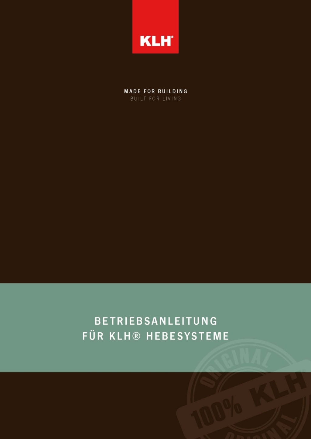 Betriebsanleitung Hebesysteme